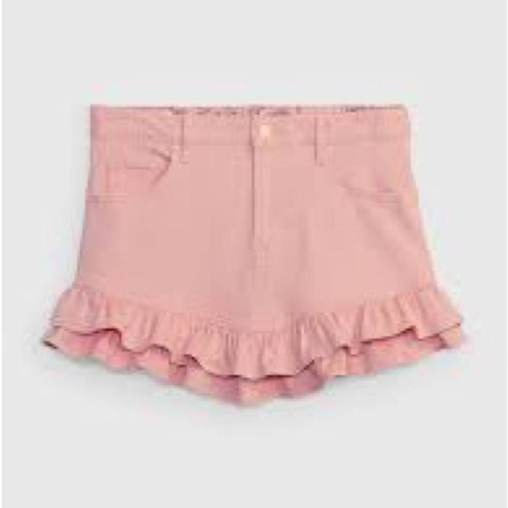 Pink Ruffle Hem Shorts
